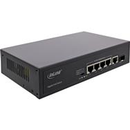 Commutateur réseau Gigabit InLine PoE+ 5 ports (4x PoE+) - 1xSFP - 1 Gbit/s - bureau