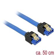 Delock 84979 - 0,5 m - SATA III - SATA 7 broches - SATA 7 broches - Mâle/Mâle - Noir - Bleu