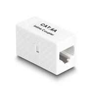 Adaptateur Delock RJ45 jack vers RJ45 jack Cat.6A UTP blanc, plat, blanc, RJ-45, RJ-45, femelle, femelle