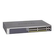 Netgear 28-Port PoE Gigabit/10G Stackable Smart Switch (GS728TXP) - L2/L3 - 10G Ethernet (100/1000/10000) - Full duplex - Power over Ethernet (PoE) - Rack mounting