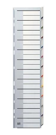 Esselte Leitz 12740000 - Blank tab index - Cardboard - Grey - White - A4 - 250 g/m² - 238 mm