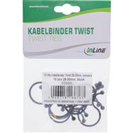 Colliers de serrage torsadés InLine 26-30 mm noirs, 10 pièces