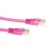 Câble de raccordement ACT U/UTP CAT6 rose de 3 mètres avec connecteurs RJ45