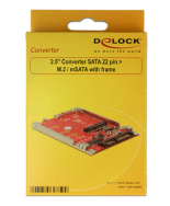 Convertisseur Delock 2,5" SATA 22 broches > M.2 / mSATA avec cadre 7 mm