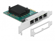 Adaptateur réseau Delock - PCIe 2.0 profil bas - Gigabit Ethernet x 4