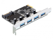 Carte PCIe Delock > 4 x USB 3.0 - Contrôleur de stockage USB