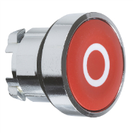 Bouton poussoir APC GS rond D rouge avec inscription ZB4BA432 O gamme métal