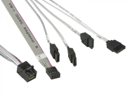 Supermicro MiniSAS / 4 SATA 0,55 m - 0,55 m - MiniSAS - SATA - Gris - Blanc - Cuivre