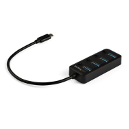 Hub USB C 4 ports 4x USB 3.0 Type-A marche/arrêt