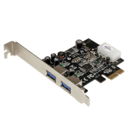 Carte PCIe StarTech 2 ports USB3.0 UASP LP4 Molex