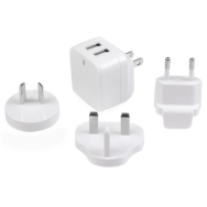 Chargeur mural USB double port StarTech pour voyage international