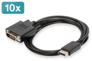 Câble DIGITUS DisplayPort vers DVI 2 m, paquet de 10