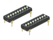 Interrupteur DIP Delock à trois états, 9 chiffres, pas de 2,54 mm, THT vertical