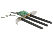 Carte PCIe Delock > 1 x emplacement M.2 Key A interne avec 3 antennes externes