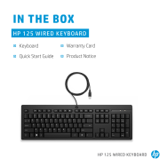 Clavier USB allemand HP 125 pour HP Z1 G8 EliteDesk 800 G8