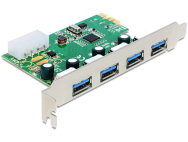 Carte PCIe Delock > 4 x USB 3.0 externe - Adaptateur USB