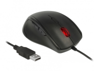 Delock 12548 - Gaucher - Optique - USB Type-A - 2400 DPI - Noir