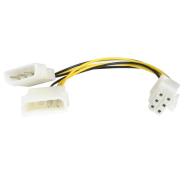 Câble d'alimentation StarTech LP4 vers PCI Express 6 broches 15 cm