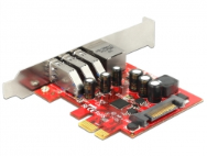 Carte PCIe Delock > 3 x USB 3.0 externes + 1 x LAN Gigabit externe