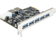 Carte PCIe Delock > 5 x externes + 2 x internes USB 3.0