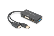 Câble adaptateur DIGITUS HDMI vers DP DVI VGA 0,2 m