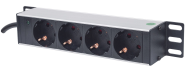 Multiprise 4 voies 1U (10") pour montage en rack