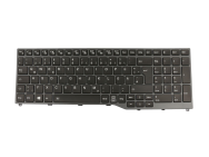 Fujitsu 34067925 Noir/Grått Tysk Bakgrunnsbelyst Tastatur