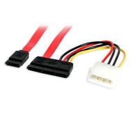 Câble combiné d'alimentation de données SATA StarTech 18 pouces rouge
