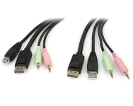 Câble de commutateur KVM USB DisplayPort 4 en 1 StarTech de 6 pieds