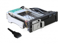 Support mobile Delock 5.25 pour 1 disque dur SATA 2.5 + 1 disque dur SATA 3.5 + 2 ports USB 3.0