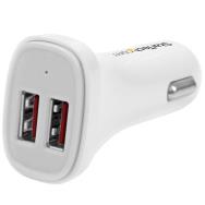 Chargeur de voiture StarTech double port USB 24 W/4,8 A, blanc