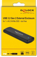 Delock 42615 - Boîtier SSD - M.2 - M.2 - 10 Gbit/s