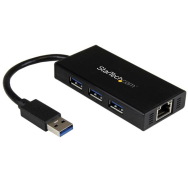StarTech Hub USB3.0 portable à 3 ports Gigabit Ethernet
