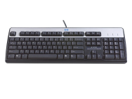 Clavier filaire USB standard HP 701429-061 QWERTY noir, argent