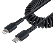 Câble USB C vers Lightning spiralé de 50 cm