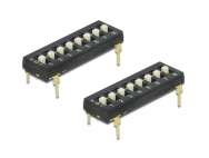 Interrupteur DIP Delock à trois états, 8 chiffres, pas de 2,54 mm, THT vertical