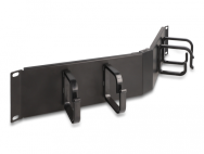 Delock 66978 - Panneau de gestion des câbles - Noir - Métal - Plastique - 2U - 48,3 cm (19") - 91 mm