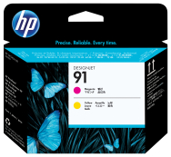 Tête d'impression HP 91 DesignJet magenta jaune C9461A
