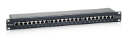 Panneau de brassage 24 ports Equip Panneau de brassage blindé Cat.6 - Noir - RJ-45 - Doré - Cat.6 - Noir - Montage en rack - 1U