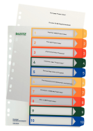 Esselte Leitz 12930000 - Numeric tab index - Polypropylene (PP) - Multicolor - Portrait - A4 Maxi - 0.30 mm