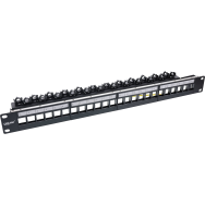 Panneau de brassage Keystone 24 ports InLine 1U noir