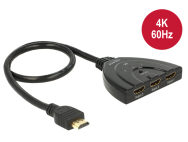 Delock 18600 - HDMI - Plastique - Noir - 18 Gbit/s - 600 MHz - 3840 x 2160 pixels