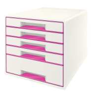 Esselte Leitz Wow Cube - 5 drawer(s) - Rubber - Pink - White - 1 pc(s) - 287 mm - 270 mm