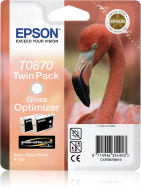 Epson Flamingo Twinpack Gloss Optimizer T0870 Ultra Gloss High-Gloss 2 - Encre pigmentée - 1 pièce(s) - Multipack