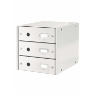 Esselte Leitz Click & Store Drawer Cabinet - MDF - White - A4 - 3 drawer(s) - Catalogue - Flat file - Folder - Letter - Note - Paper - Sheet protector - 286 mm