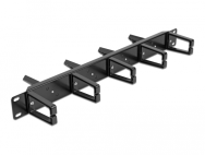 Delock 66850 - Panneau de gestion des câbles - Noir - Métal - Plastique - 1U - Chine - 48,3 cm (19")