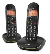 Doro PhoneEasy 100w Duo - Téléphone DECT - Haut-parleur - 20 entrées - Noir