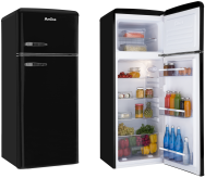 Amica KGC 15634 S réfrigérateur/congélateur rétro, noir
