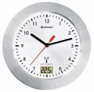 Bresser MYTIME BATH RC Horloge murale à quartz argent/blanc