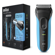 Rasoir électrique Braun Series 3 3010 Wet & Dry Noir/Bleu